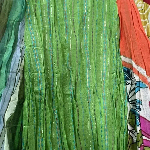 Anü Sz S Colorful Breezy Funky Lightweight‎ Floral Art-to-Wear Skirt Cotton Lux - Picture 15 of 16